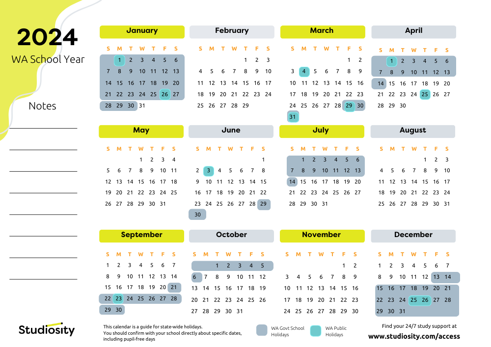 School Terms And Public Holiday Dates For WA In 2024 Studiosity   WA Tile 